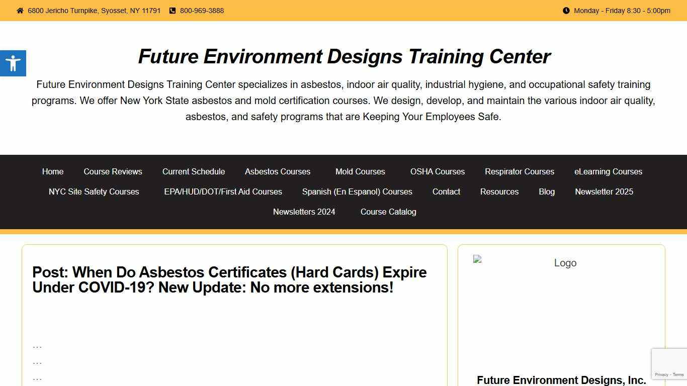When Do Asbestos Certificates (Hard Cards) Expire Under COVID-19? New Update: No more extensions! - Future Environment OSH Asbestos Mold Supervisor Courses & Training